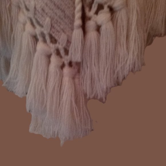 Beige Brown Crème Heavy Knit Hooded Poncho - Picture 6 of 6